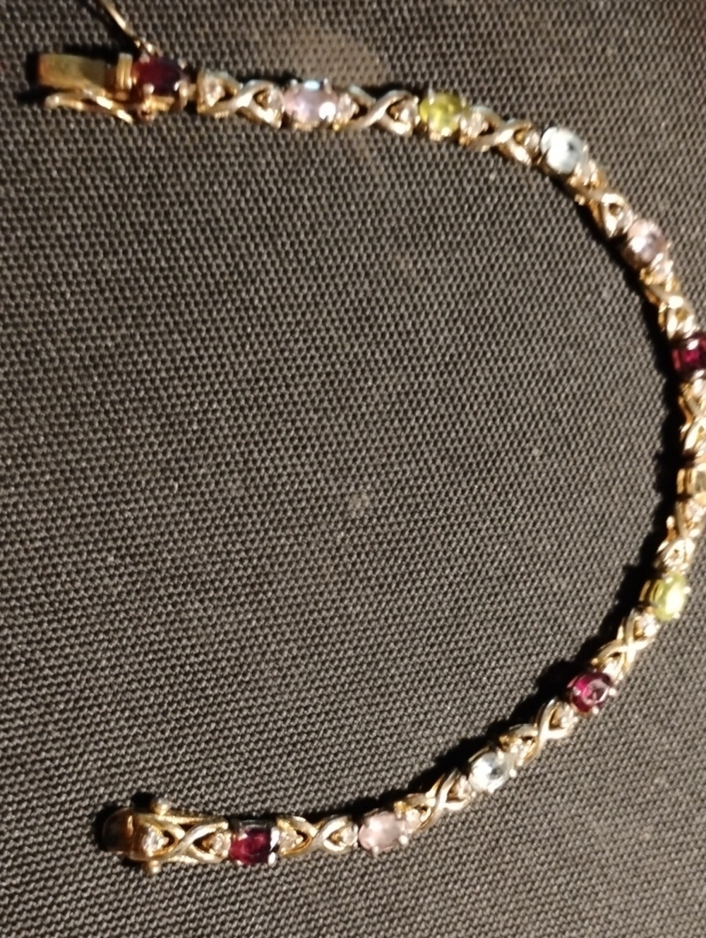 Gold Multi-Gemstone Tennis Bracelet - Women's Jewelry